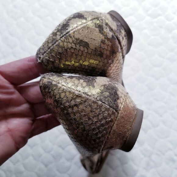 Loeffler Randall snakskin flats metallic embossed - Picture 4 of 10